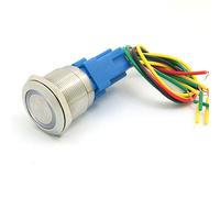 DollaTek 25mm Interruptor momentáneo Botón pulsador Interruptor 12V DC Angel Eye LED Interruptor redondo redondo de acero inoxidable impermeable con pie de tornillo - Blanco