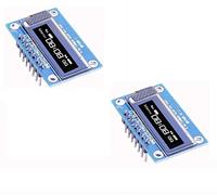 DollaTek 2Pcs 0.91 Pulgadas SPI OLED LCD módulo de Pantalla de visualización 128x32 3.3V / 5V AVR PIC STM32 para Arduino - Fuente Blanca