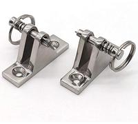 DollaTek 2Pcs Bisagra de Cubierta 90 ° con Pasador de liberación rápida Accesorios Superiores del Barco Herrajes de Base cóncava Acero Inoxidable 316