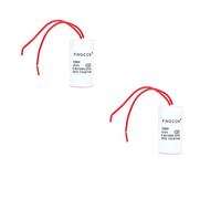 DollaTek 2Pcs CBB60 AC 450V 4UF Condensador de Funcionamiento del Motor del Cilindro del Cable de 2 Cables