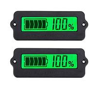 DollaTek 2Pcs Medidor de batería Verde Monitor de Capacidad de luz de Fondo DC 8-63V Indicador de batería Digital DC 12V 24V 36V 48V Indicador de batería de Iones de Litio y Plomo