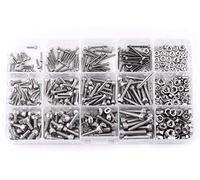 DollaTek 480pcs M2 M3 M4 304 Acero inoxidable hexagonal hembra Tornillos de cabeza Tornillos Kit de surtido con caja