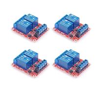 DollaTek 4Pcs Módulo de relé de 2 Canales y 5 voltios con optoacoplador Relé de relé bidireccional Placa de expansión de Alto y bajo con lámpara de Advertencia LED