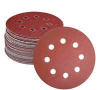 DollaTek 50PCS Sanding Discs Pads, 5-Inch 8-Hole 120-Grit Gancho y lazo de aluminio de óxido de papel de lija para la orbital orbital Sander