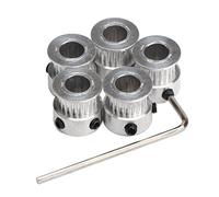 DollaTek 5PCS Aluminio GT2 polea de la correa dentada 20 dientes perforados 8 mm de ancho 6 mm y llave para RepRap Impresora 3D Prusa i3