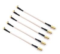 DollaTek 5PCS Conector de Antena de Cable Flexible RG316 de 4 Pulgadas SMA Macho a MMCX Adaptador de Cable coaxial de Baja pérdida Macho en ángulo Recto - Aguja Interna Espiral Externa SMA