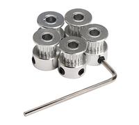DollaTek 5PCS Polea de la correa dentada de aluminio GT2 16 dientes Diámetro 5 mm ancho 6 mm y llave para la impresora RepRap 3D Prusa i3