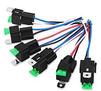 DollaTek 6Pcs 24V 30A Mazo de Cables del relé de fusibles Fusible de Cuchilla ATO/ATC, relés eléctricos automotrices SPST de 4 Pines con Cables de Alta Resistencia de 14 AWG