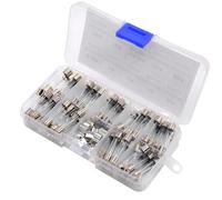 DollaTek 6x30mm Fusibles de Vidrio de soplado rápido Tubo Vidrio automóvil soplado rápido Amperímetro de Kit clasificado 0.5A, 1A, 2A, 3A, 5A, 10A, 15A, 20A, 30A y Asiento del Fusible 10pcs - 72Pcs