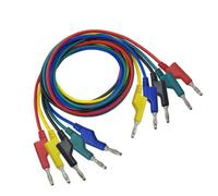 DollaTek Banana Plug a Banana Plug Cable, 5pcs Kit de cables de prueba electrónicos 4mm Banana Plug Safety Cable de prueba de pila de alambre de silicona suave Cable de extensión 14AWG Juego de cables