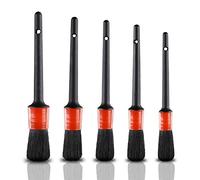 DollaTek Cepillos de detalle de 5 piezas Cepillos de limpieza Cerdas suaves para el cabello Cepillo para limpiar ruedas/Motor/Interior/Emblemas/Interior/Exterior/Rejillas de ventilación