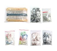 DollaTek Componentes electrónicos (Total 1390 PCS) - Diodos LED, 30 resistencias de valores, Condensador electrolítico, Condensadores de cerámica, Diodos, Transistor