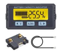 DollaTek Coulomb - Medidor de batería (indicador de capacidad, ion de litio, detector de voltímetro, 8-120 V, 50 A, 0-75 A)