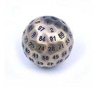 DollaTek Dado Poliédrico Metálico 100 Caras 50mm Utilizado para el Juego de Dados Dungeon and Dragon DND - Bronce