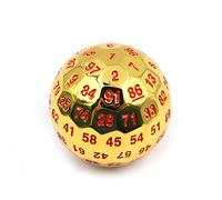 DollaTek Dado Poliédrico Metálico 100 Caras 50mm Utilizado para el Juego de Dados Dungeon and Dragon DND - Dorado
