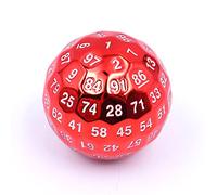 DollaTek Dado Poliédrico Metálico 100 Caras 50mm Utilizado para el Juego de Dados Dungeon and Dragon DND - Rojo