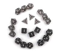 DollaTek Glitter Point Juego de Dados poliédricos Juegos de Mesa Dados 3 Juegos Dados 3 x 7 (21 Piezas) Serie de Dados D20 D12 D10 D8 D6 D4 DND RPG MTG Colores Dobles Una Pieza (Negro)