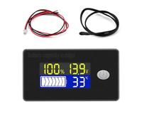 DollaTek Indicador de capacidad de batería, pantalla de 12 V, voltímetro LCD, medidor de temperatura, probador para Li-ion Lifepo4, plomo y ácido