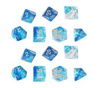 DollaTek Juego de Dados Transparentes poliédricos Juegos de Mesa Dados 2 Juegos Dados 2 x 7 (14 Piezas) Serie de Dados D20 D12 D10 D8 D6 D4 Dados DND DND RPG MTG Colores Dobles Una Pieza (Azul)