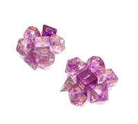 DollaTek Juego de Dados Transparentes poliédricos Juegos de Mesa Dados 2 Juegos Dados 2 x 7 (14 Piezas) Serie de Dados D20 D12 D10 D8 D6 D4 Dados DND DND RPG MTG Colores Dobles Una Pieza (Púrpura)