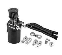 DollaTek Lata de Captura de Aceite de Aluminio de automóvil con Deflector de Pulido Negro Tanque de 300 ml con Filtro de Aire Tanque de refrigerante de Aluminio