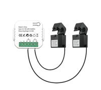 DollaTek Medidor de energía inteligente WIFI 80A con monitor de energía para el hogar inteligente CT de 2 abrazaderas (blanco)