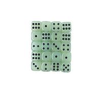 DollaTek Paquete de 20 dados D6 de seis caras de 14 mm que brillan en la oscuridad con bolsa negra para juegos de dados o enseñar matemáticas