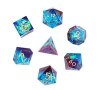 DollaTek Resina Transparente DND Dados Poliédricos RPG D4 D6 D8 D10 D12 D20 para Rol - Rojo y Azul