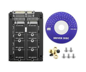 DollaTek Tarjeta adaptadora M.2 a SATA3.0 Dual NGFF a 7+15Pin SATA Dual SSD Grupo de consolidación