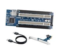 DollaTek Tarjeta adaptadora PCIe a PCI PCI-E Express X1 a Tarjeta extensora PCI Riser Dual con Cable USB3.0 para Tarjeta de Sonido de Escritorio