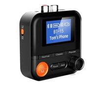DollaTek Transmisor Receptor Bluetooth Adaptador Estéreo Bluetooth 5.2 5 Modos EQ con Tarjeta TIF de Soporte de 3,5 mm + 2 RCA para Automóviles Altavoces Estéreo para el Hogar Auriculares con Cable