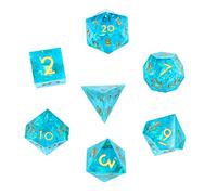 DollaTek Upscale Resina Transparente DND Juego de Dados Dados poliédricos RPG Dados Dados rol D4 D6 D8 D10 D12 D20 Juego de Dados - Azul