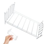 Dollhouse Bed Metal de Metal de un Solo Cama en Miniatura Vintage Realistic Muñeca 6.3x4.3x3.9 Pulgadas 1 12 Muebles de casa de muñecas a Escala para Accesorios de Fotos muñeca Blanca