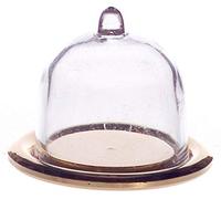 Dollhouse - Cúpula de queso en miniatura con placa dorada