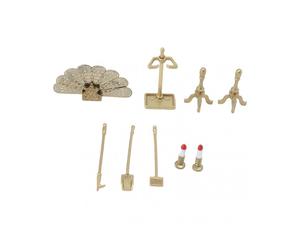 Dollhouse Fireplace Accessory Set Decorative Dollhouse Miniature Furniture Accessories for 1/12 Dollhouse Decoration