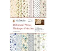 Dollhouse Floral Wallpapers Craft Paper Pad: 12 Seamless Floral Paper Designs • 48 A4 Sheets • Ready to Cut & Glue • Printed Collection for 1:12 & 1:6 ... (Dollhouse Wallpapers and Flooring)