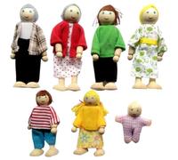 Dollhouse People Juego Familiar Completo de casa de muñecas Muñecas de Madera con extremidades móviles Juegos de Roles Familiares para una decoración Interior cálida de 7
