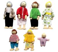 Dollhouse People Set Juego Familiar Completo con extremidades móviles para Juegos de rol, Familia de 7 para decoración de casa de muñecas