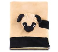 DolliBu Cuaderno de peluche de perro carlino - Diario escolar de felpa único, bonito juguete de peluche con 80 páginas, diario personal para niños, adultos, escritorio de oficina, bloc de escritura,