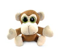 Dollibu Plush Monkey Animal relleno - Soft Plush Huggable Big Eyes Brown Monkey Adorable Playtime Zoo Plush Toy para nios y adultos - 6 pulgadas