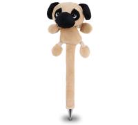 DolliBu Pug Dog Plush Pen - Soft Fluffy Pug Dog Stuffed Animal Writing Pens Decorative Cute Ballpoint Pen for Kids Teens and Adults Uniq