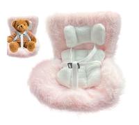 Dolls Car Seat, 17cm Doll Carrier, Air Vent Chair, Soft Cute Ornament Toy for Women Kids Girls Desktop Display Car Interior Decoration and Play Use, Brown, White, Pink
