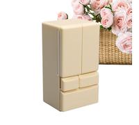 Dolls Fridge, 1:12 Scale Double Door Miniature Fridge, 4.45x2.36x1.97 Inches Creative Toy Kitchen Accessory, Doll House Plaything, Birthday Christmas Easter Presents for Kids