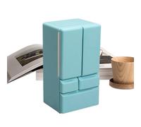 Dolls Fridge, 1:12 Scale Double Door Miniature Fridge, 4.45x2.36x1.97 Inches Creative Toy Kitchen Accessory, Doll House Plaything, Birthday Christmas Easter Presents for Kids