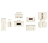 Dolls House - Juego de muebles de cocina blancos The Platinum Collection Wood escala 1:12