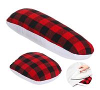 Dolltobe 2 almohadillas de planchado, diseño de cuadros rojos largos y pequeños, alternativa al rodillo de jamón y costura, herramientas de prensado de costura y acolchado, regalo práctico