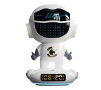 Dolltobe Altavoz robot inalámbrico de 8.1 pulgadas con luz nocturna, reloj inteligente, 1800 mAh, Ai, tarjeta Tf, entrada auxiliar