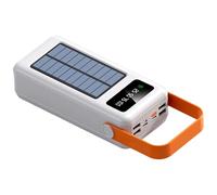 Dolltobe Banco de energía portátil con múltiples puertos de carga, batería solar de 60000 mAh con luz LED, cable integrado, cargador de alta capacidad, para aventuras al aire libre