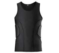 Dolltobe Chaleco de compresión acolchado de fútbol para hombre, camiseta deportiva, secado rápido, protección contra impactos