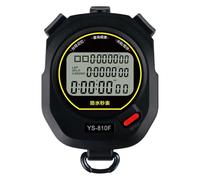 Dolltobe Cronómetro digital multifuncional para deportes, entrenadores y árbitros, cronómetro impermeable Ys-810F con reloj, pacer, alarma, precisión de 0,01 segundos, memoria de 100 vueltas
